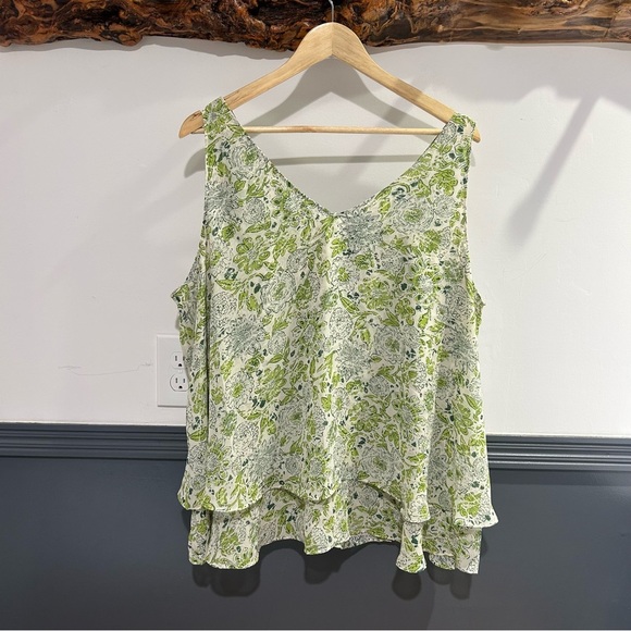 Floral Green Sleeveless Top NWT Plus Size - Picture 1 of 7